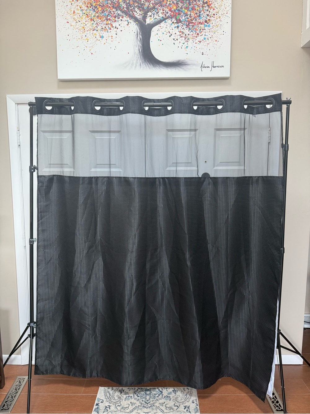 MYSTERY Shower Curtain no hook needed could be solid or patterned - Picture 3 of 5
